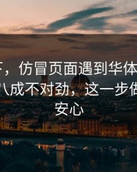 提醒一下，仿冒页面遇到华体会app相关的？八成不对劲，这一步做完立刻安心