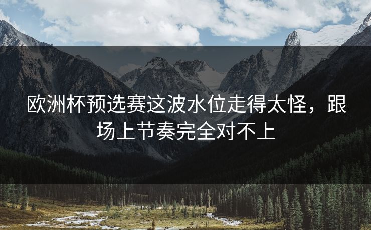 欧洲杯预选赛这波水位走得太怪，跟场上节奏完全对不上